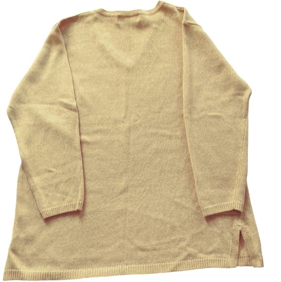 A Little Extra Spice Gold Sparkle Mustard Yellow Long Sleeve V-neck Sweater - Picture 2 of 3